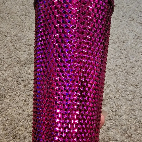 BNWT STARBUCKS VENTI CHROME METALLIC STUDDED TUMBLER - Picture 3 of 7